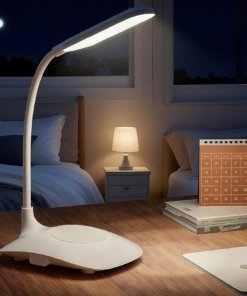 Lámpara de escritorio LED táctil regulable, blanca