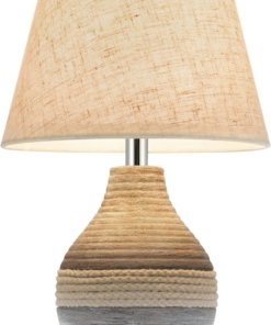 Lámpara de mesa de cerámica inalámbrica recargable, crema