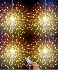 Lámpara colgante starburst tipo fuegos artificiales, 120 LED
