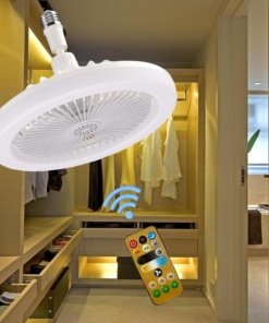 Ventilador con luz para socket de 25 cm, blanco