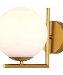 Lámpara de pared de globo de cristal dorado