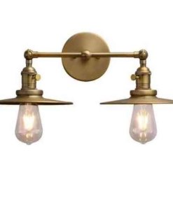 Lámpara de pared para tocador de baño acabado antiguo, 2 luces