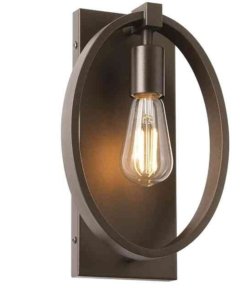 Lámpara de pared vintage bronce oscuro con foco LED, modelo B