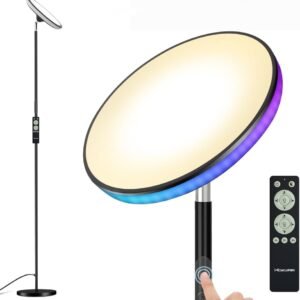 WOWLUMEN Lámpara de Pie UFO 180cm, Lámpara de Pie LED Mejora