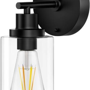 BUTHY Lámpara de pared negra: apliques de pared modernos par