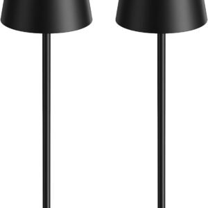 Kakanuo Lámpara de mesa recargable inalámbrica negra con bat