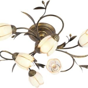 Aeyee Lámpara de techo semiempotrada de flores, lámpara de t