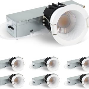 zouzai Paquete de 6 luces LED 5CCT de 2 pulgadas con caja de