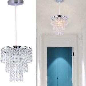 Lámpara de techo de cristal de 3 niveles con colgante de cri