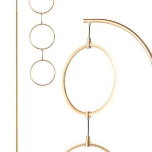 Brightech Nova lámpara de pie industrial de latón antiguo de