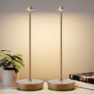 YIBEN Paquete de 2 lámparas de mesa inalámbricas recargables