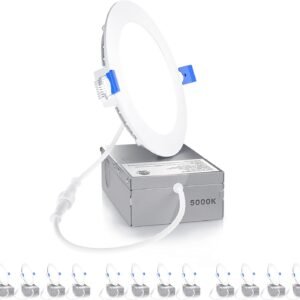 Ensenior - Paquete de 12 luces LED empotrables para techo de