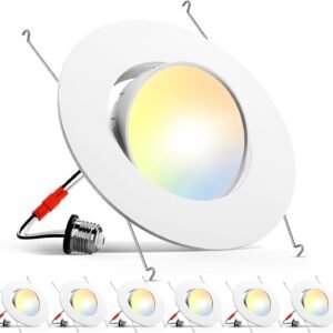 Amico Paquete de 6 luces LED empotrables de 5/6 pulgadas, 5C