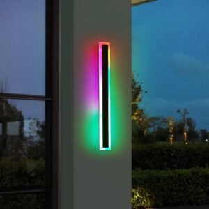 Lámpara moderna para exteriores Mikeru, luz de pared RGB mod