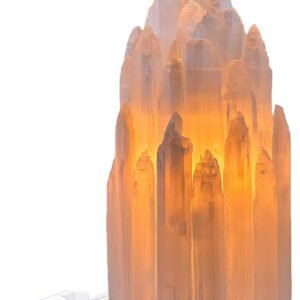 YeasHome lámpara de sal de selenita artesanal, lámpara de sa