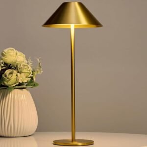 Bojim Lámpara de mesa inalámbrica dorada, lámparas táctiles