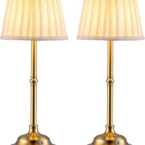 KDG Juego de 2 lámparas de mesa LED inalámbricas, lámparas d
