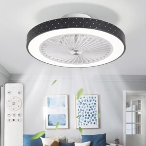 POWROL Ventilador de techo moderno con luces, ventilador de