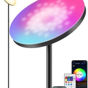 YHW Lámpara de Pie LED RGB Inteligente Funciona con Alexa Go