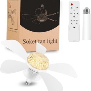 UFOUCUSLLUM Ventilador de enchufe con luces y control remoto