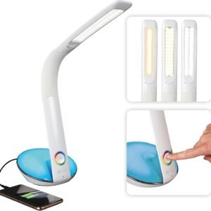 OttLite Lámpara de escritorio LED con base que cambia de col