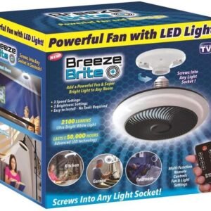 Breeze Brite Ventilador de techo con luz LED, sin herramient