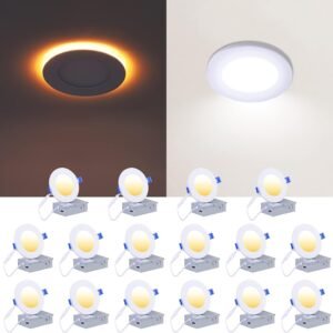 CycevSun Juego de 16 lámparas LED empotrables de 4 pulgadas