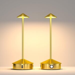 APSPOW Juego de 2 lámparas de mesa inalámbricas, lámpara de