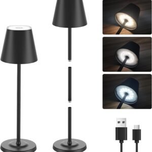 GOODEA Lámpara de mesa LED inalámbrica recargable, 3 alturas