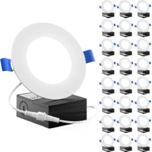 Sunco 24 paquete de luces LED empotrables de techo delgadas