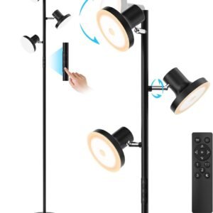 SIBRILLE Lámpara de pie LED de árbol de 36W, lámpara de pie