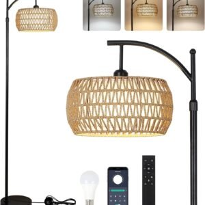 Lámpara de pie de arco con control remoto, lámpara de pie LE