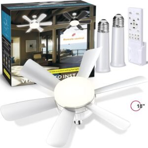 Laliled Ventilador de techo con luz – Luz de ventilador con