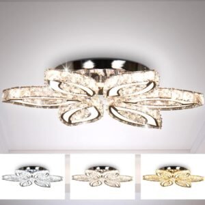 CLAIRDAI Lámpara de techo moderna de cristal LED de 20 pulga