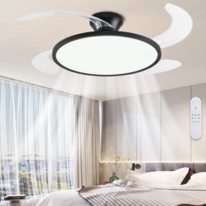AHAWILL Ventilador de techo retráctil con luces con control