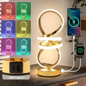 EIDISUNY Lámpara de Mesa Espiral RGB, Lámpara de Mesa LED Mo