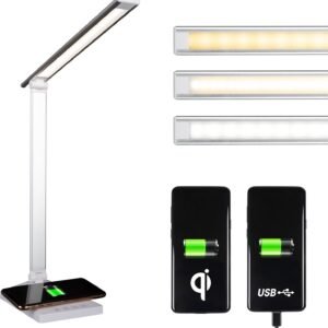 OttLite Entice Lámpara de Escritorio LED con Carga Inalámbri