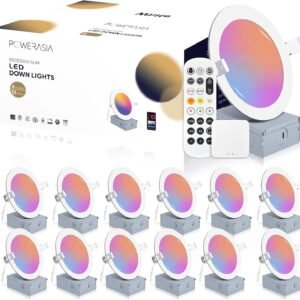 POWERASIA Paquete de 12 luces empotrables inteligentes de 6