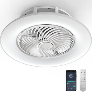 PrimeMall Ventilador de techo sin aspas con luz y control re