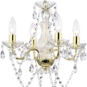 LaLuLa Candelabro Antiguo de Oro Mini Candelabro de Cristal