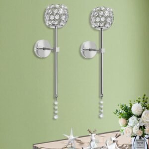 Candelabros de cristal largos decorativos para pared, decora