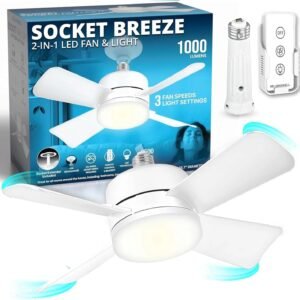 Bell+Howell Socket Breeze - Ventiladores de techo modernos c