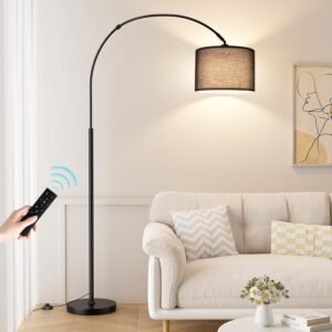 Ambimall Lámpara de pie de arco regulable con control remoto