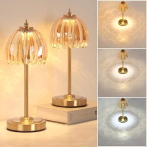 Shenmoyl Juego de 2 Lámparas de Mesa Tulip con Batería de 50