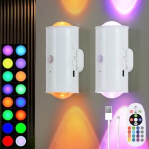 Aplique de pared inalámbrico LED con control remoto, 16 colo