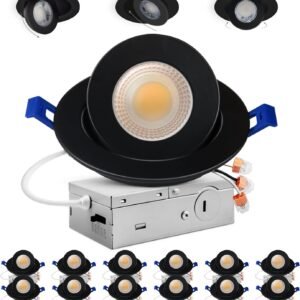 Adetu luces LED empotrables de 4 pulgadas 5CCT con cardán en