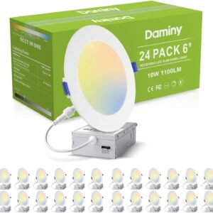 DAMINY - Paquete de 24 luces LED empotradas de 6 pulgadas co