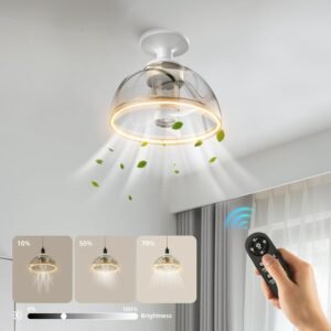 Zuske Ventilador de techo con luz y control remoto, luces LE