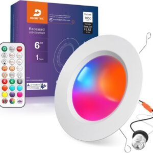 DUSKTEC Iluminación LED empotrable de 6 pulgadas, RGBCW que