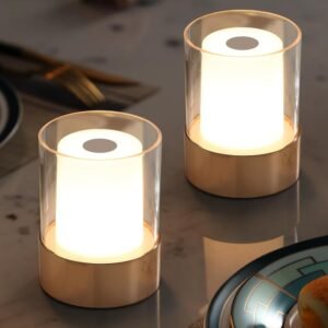 NEWSEE Paquete de 2 mini luces de mesa de comedor de 4 pulga